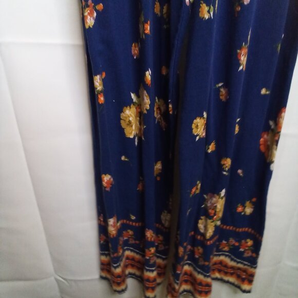 Band Of Gypsies Romper Jumpsuit Women S Short Sleeve Pants Boho Floral Blue - Picture 7 of 15